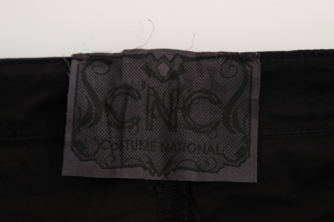 Black Cotton Slim Fit Cropped Jeans - coffeewithmee2Costume NationalP1753S