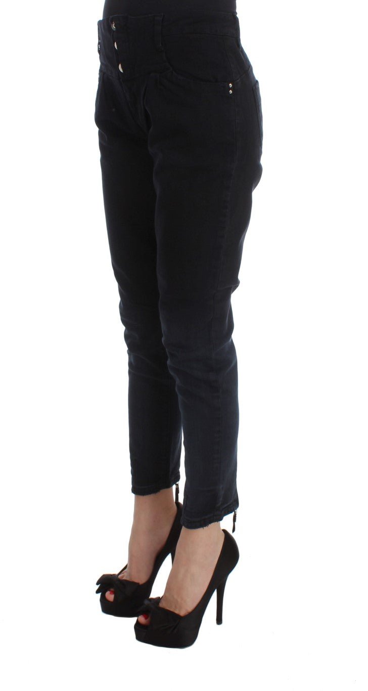 Black Cotton Slim Fit Cropped Jeans - coffeewithmee2Costume NationalP1753S
