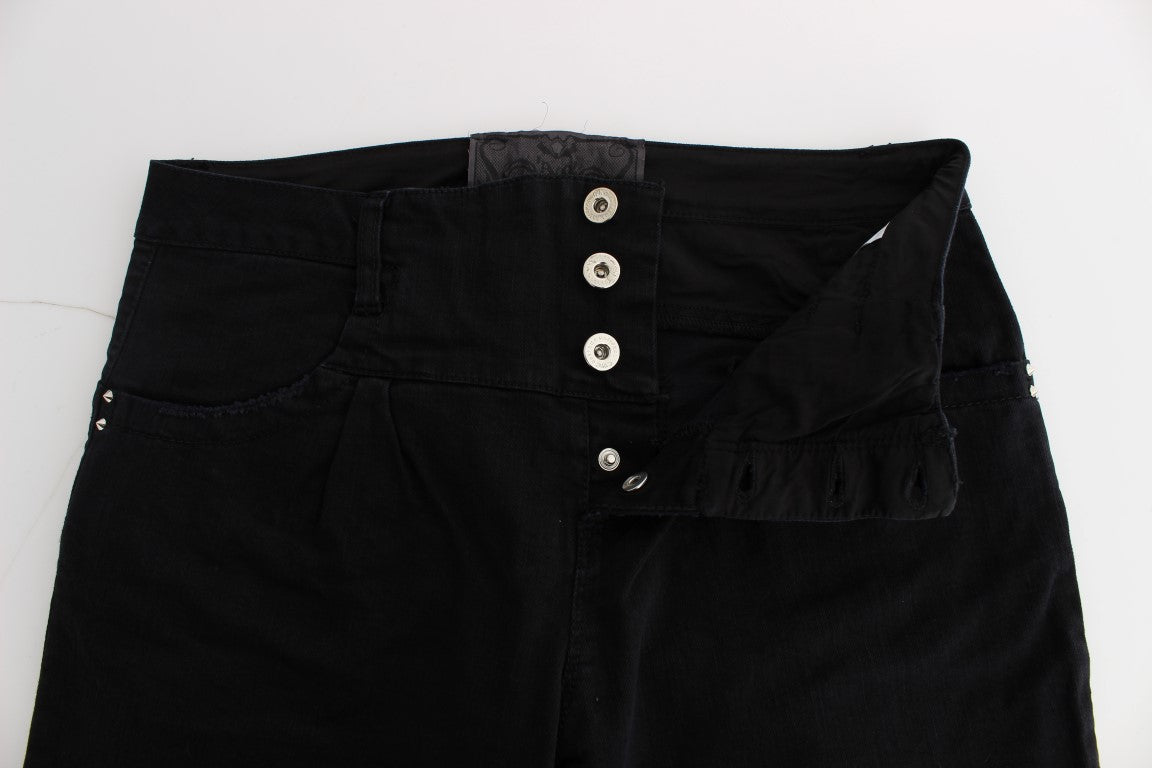 Black Cotton Slim Fit Cropped Jeans - coffeewithmee2Costume NationalP1753S