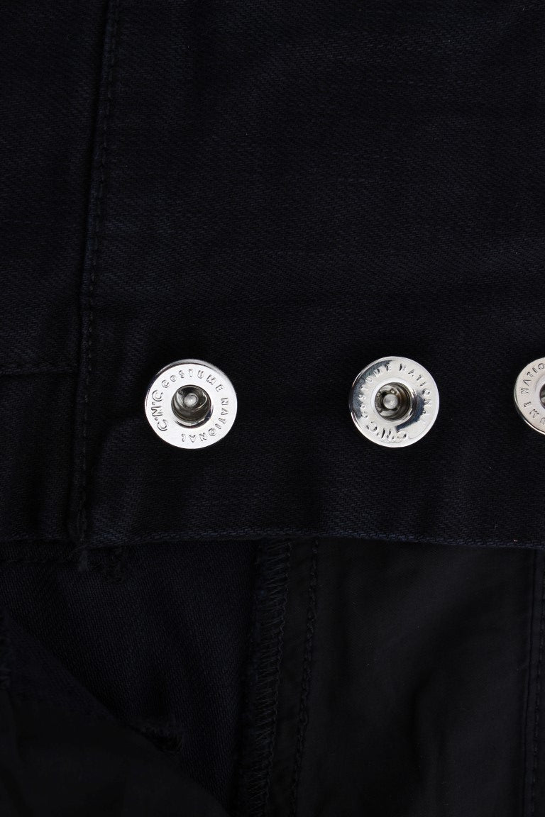 Black Cotton Slim Fit Cropped Jeans - coffeewithmee2Costume NationalP1753S