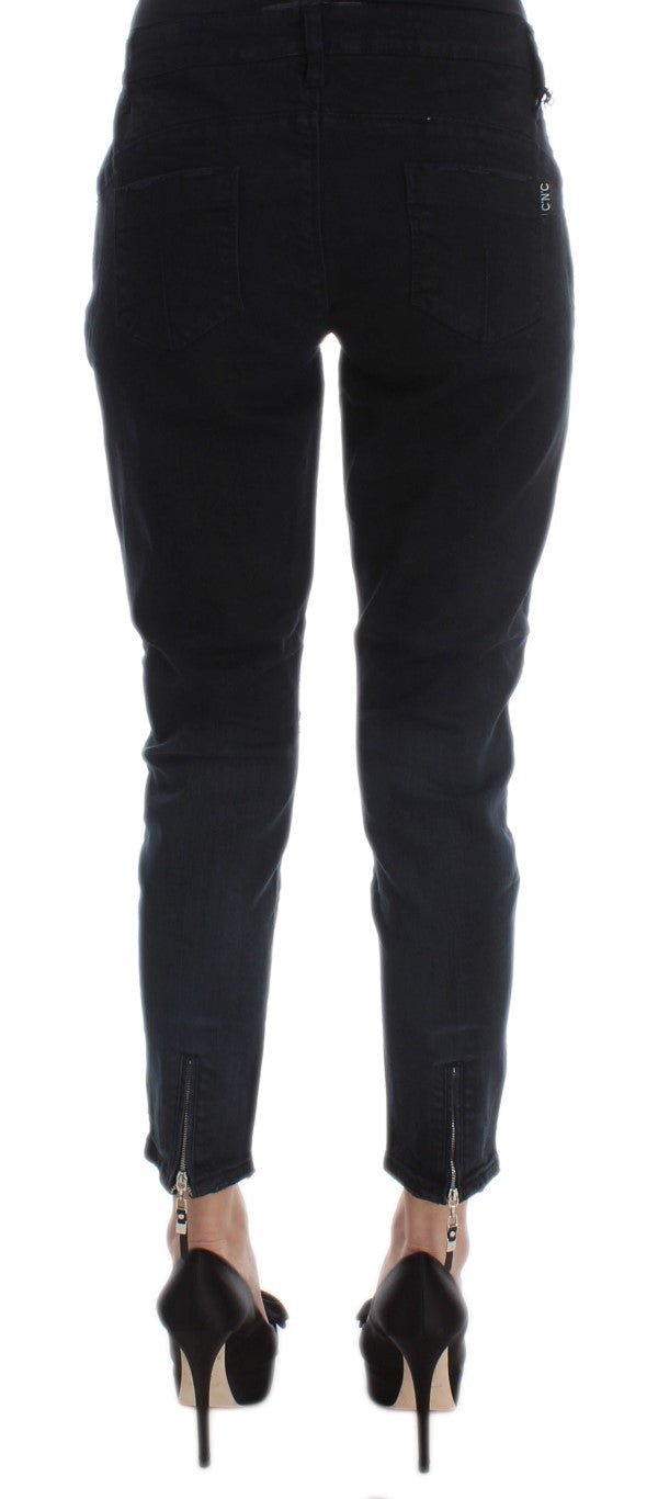 Black Cotton Slim Fit Cropped Jeans - coffeewithmee2Costume NationalP1753S