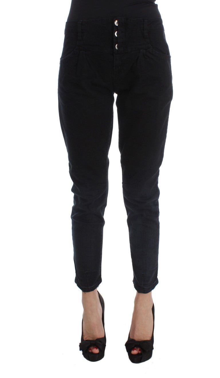 Black Cotton Slim Fit Cropped Jeans - coffeewithmee2Costume NationalP1753S