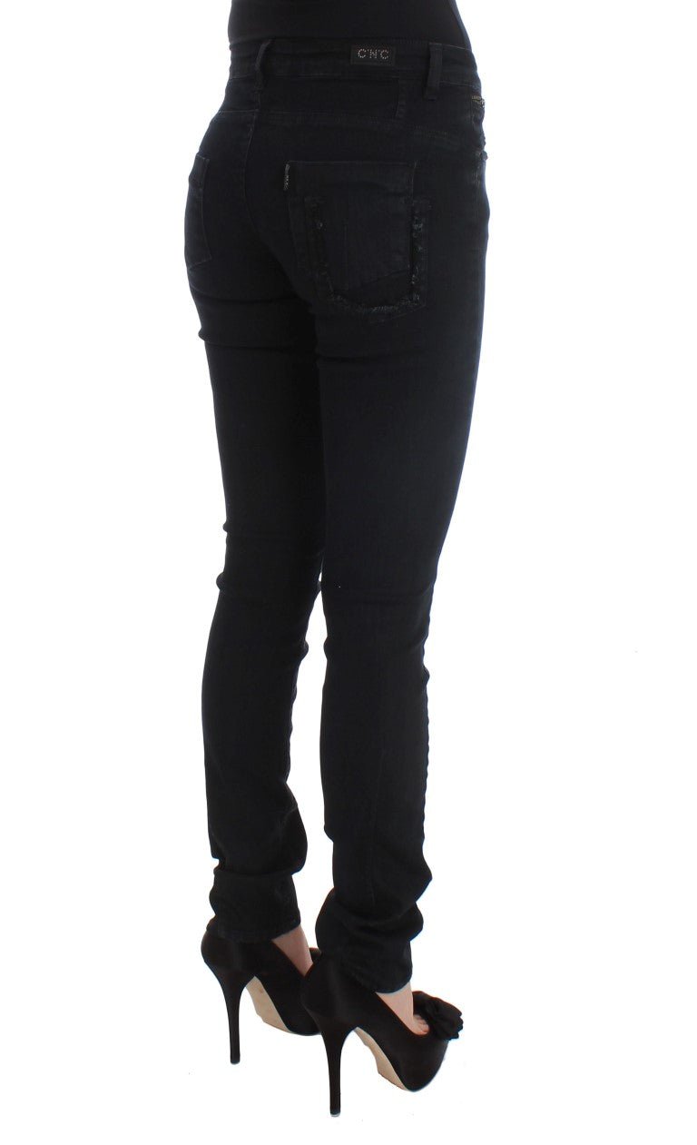 Black Cotton Slim Fit Denim Jeans - coffeewithmee2Costume NationalP1749S