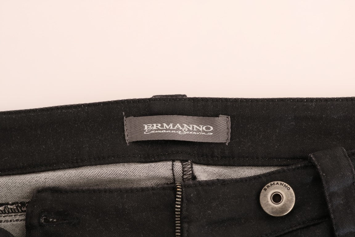 Black Cotton Slim Fit Jeans - coffeewithmee2Ermanno ScervinoP2195S