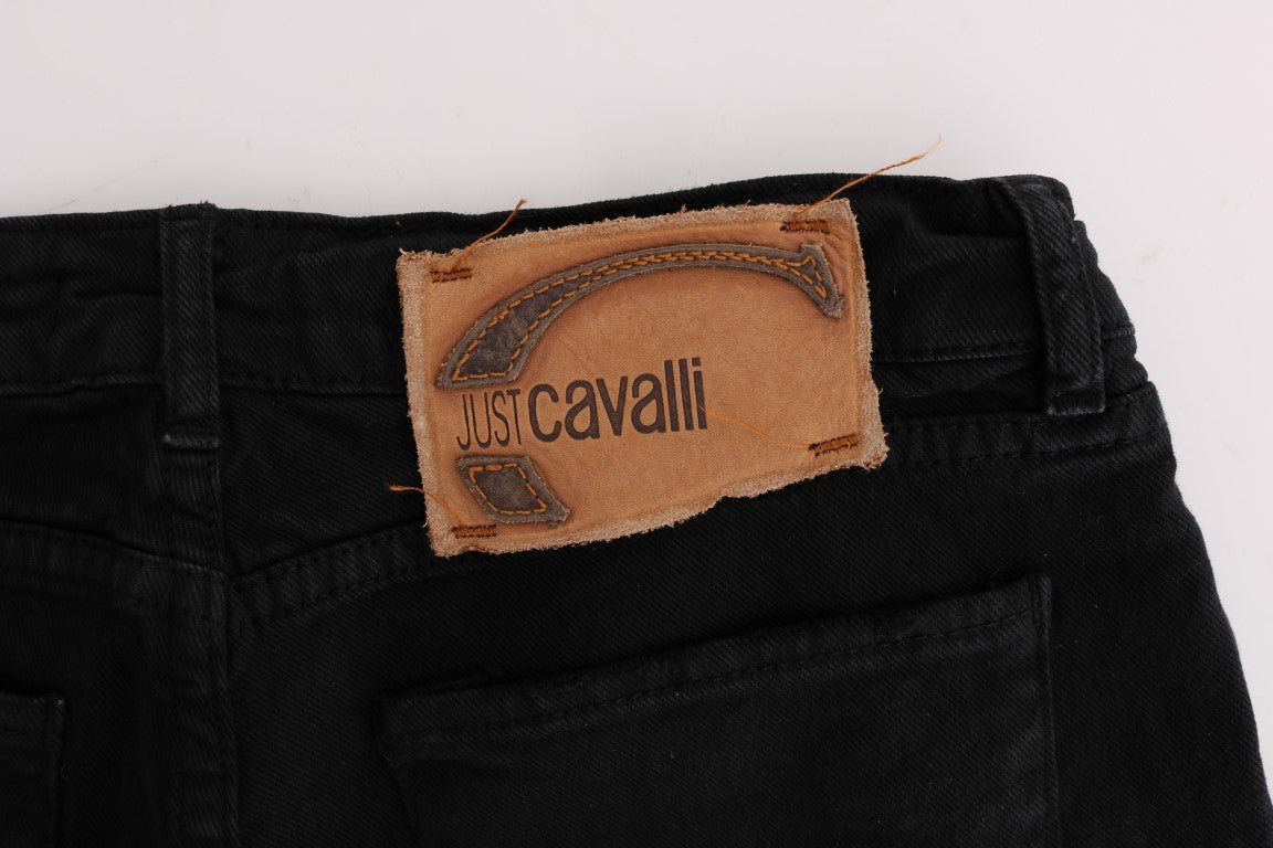 Black Cotton Slim Fit Low Waist Jeans - coffeewithmee2CavalliP1960S
