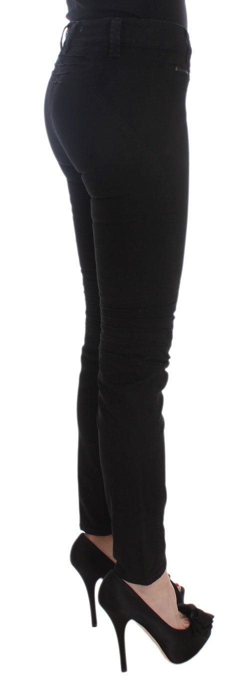 Black Cotton Slim Fit Stretch Jeans - coffeewithmee2Ermanno ScervinoP1777S