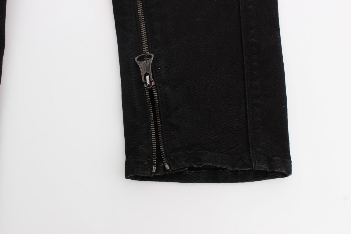 Black Cotton Slim Fit Stretch Jeans - coffeewithmee2Ermanno ScervinoP1777S