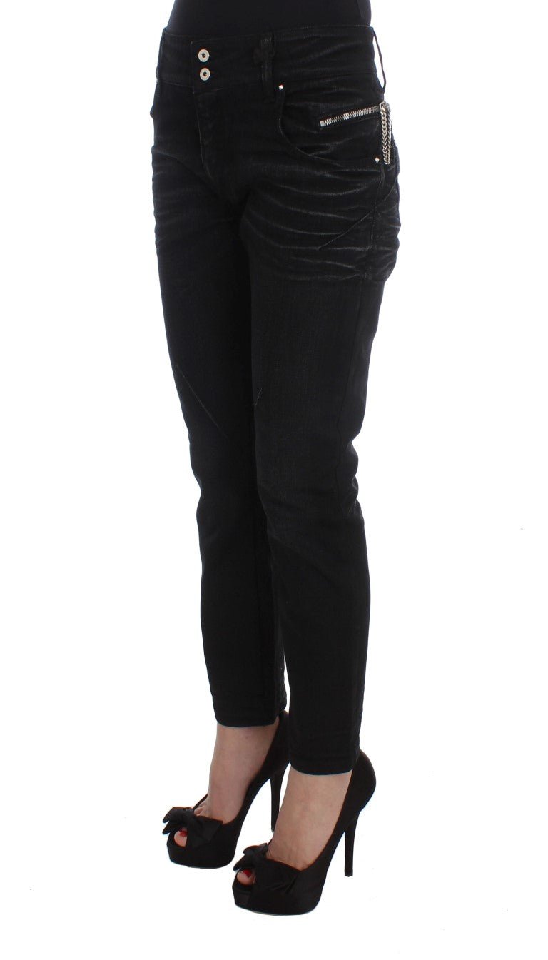 Black Cotton Slouchy Slims Fit Jeans - coffeewithmee2Costume NationalP1769S