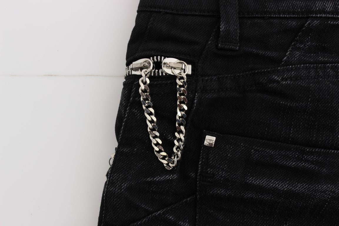 Black Cotton Slouchy Slims Fit Jeans - coffeewithmee2Costume NationalP1769S