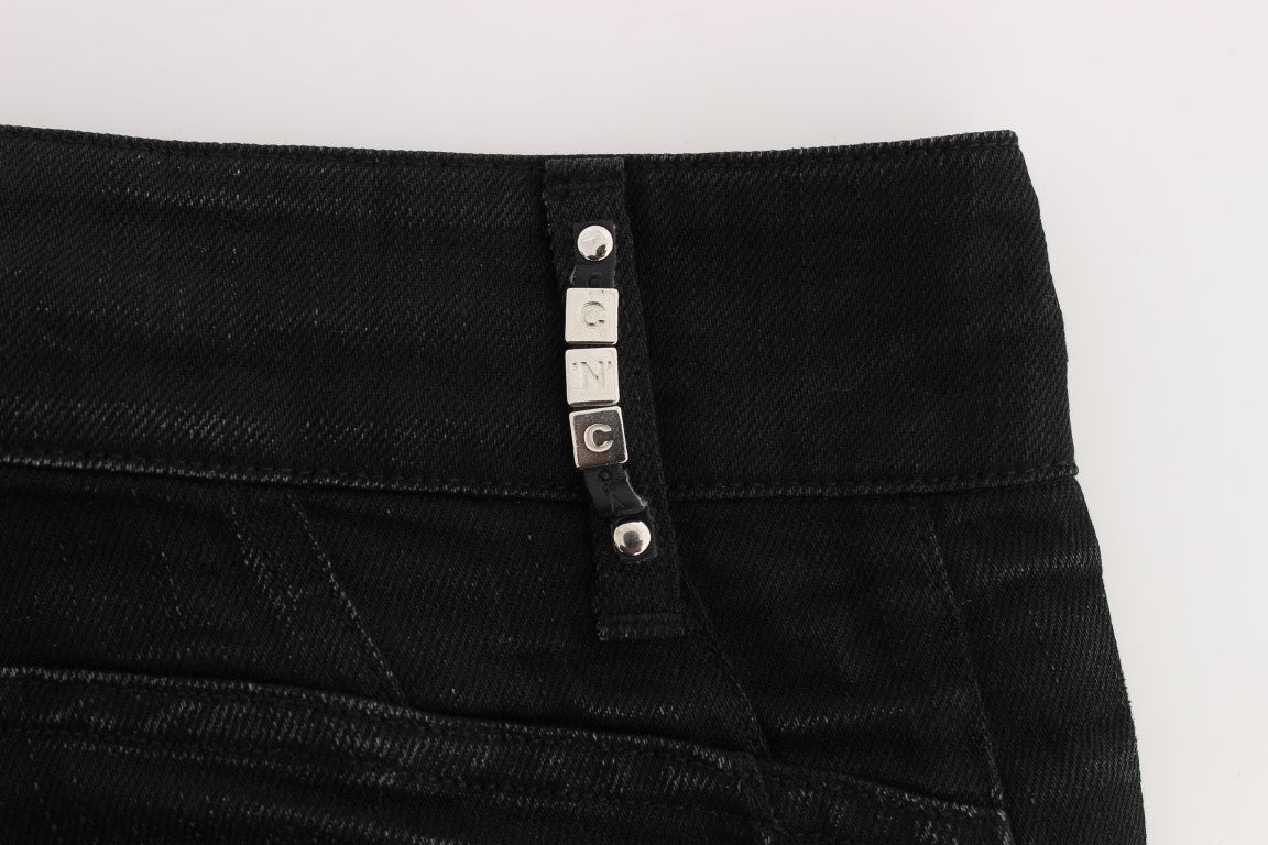Black Cotton Slouchy Slims Fit Jeans - coffeewithmee2Costume NationalP1769S