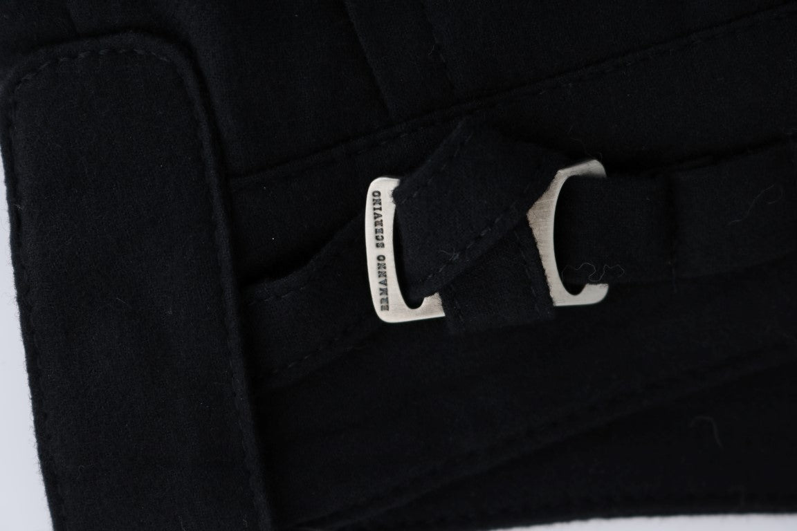 Black Cotton Straight Leg Formal Pants - coffeewithmee2Ermanno ScervinoP1946S