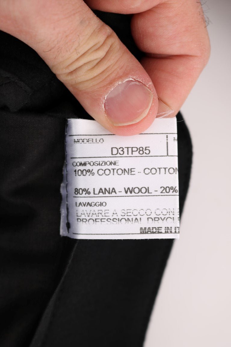 Black Cotton Straight Leg Formal Pants - coffeewithmee2Ermanno ScervinoP1946S