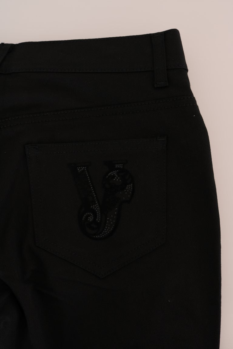 Black Cotton Stretch Slim Denim Pants - coffeewithmee2Versace JeansP1650S