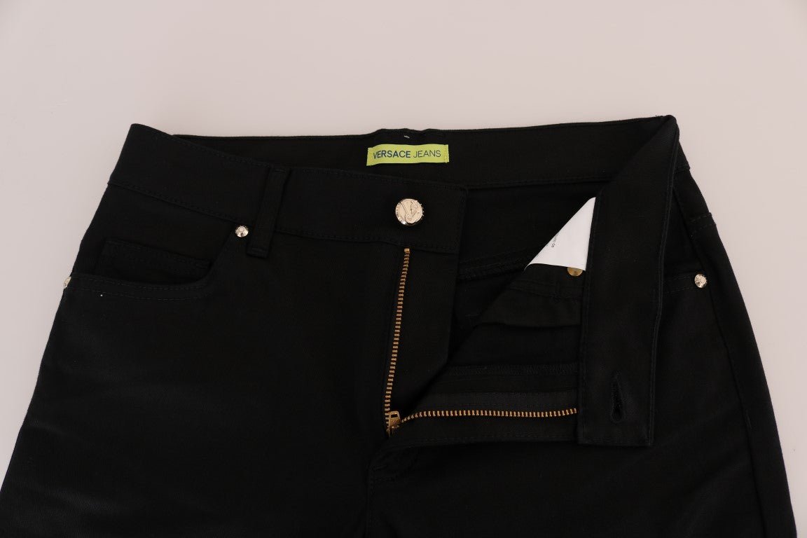 Black Cotton Stretch Slim Denim Pants - coffeewithmee2Versace JeansP1650S