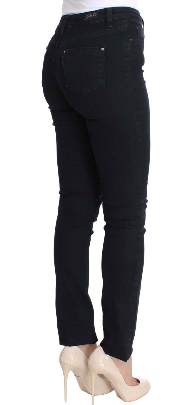 Black Cotton Stretch Slim Fit Jeans - coffeewithmee2Costume NationalP1137S