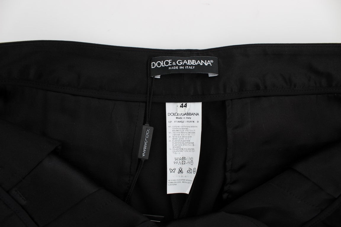 Black Cotton Stretch Torero Capris Pants - coffeewithmee2Dolce & GabbanaP0953S