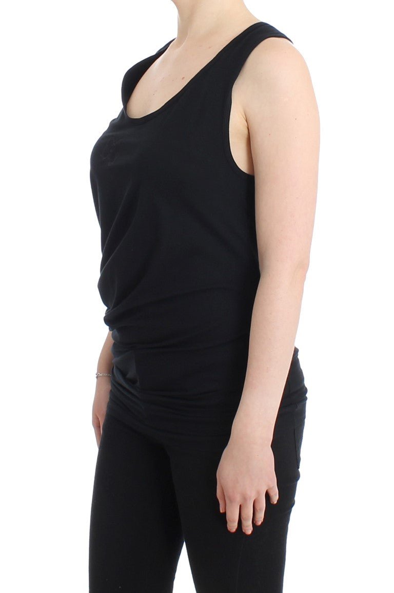 Black cotton tank top - coffeewithmee2CavalliP0603S