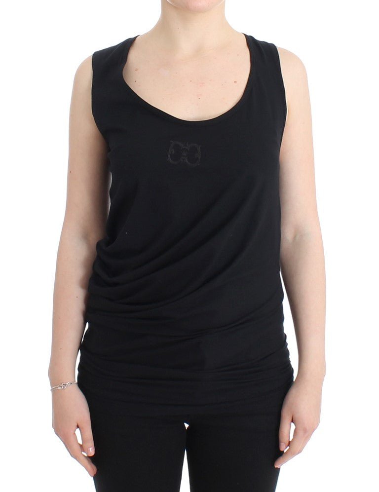 Black cotton tank top - coffeewithmee2CavalliP0603S