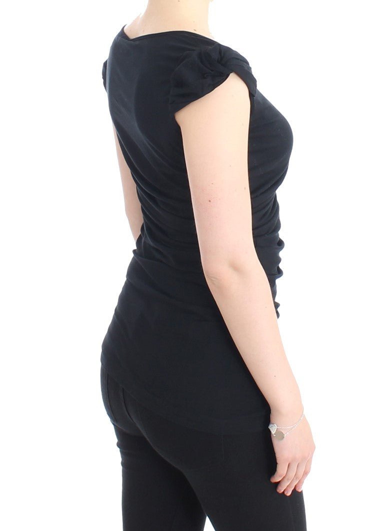 Black Cotton Top - coffeewithmee2CavalliP0594S