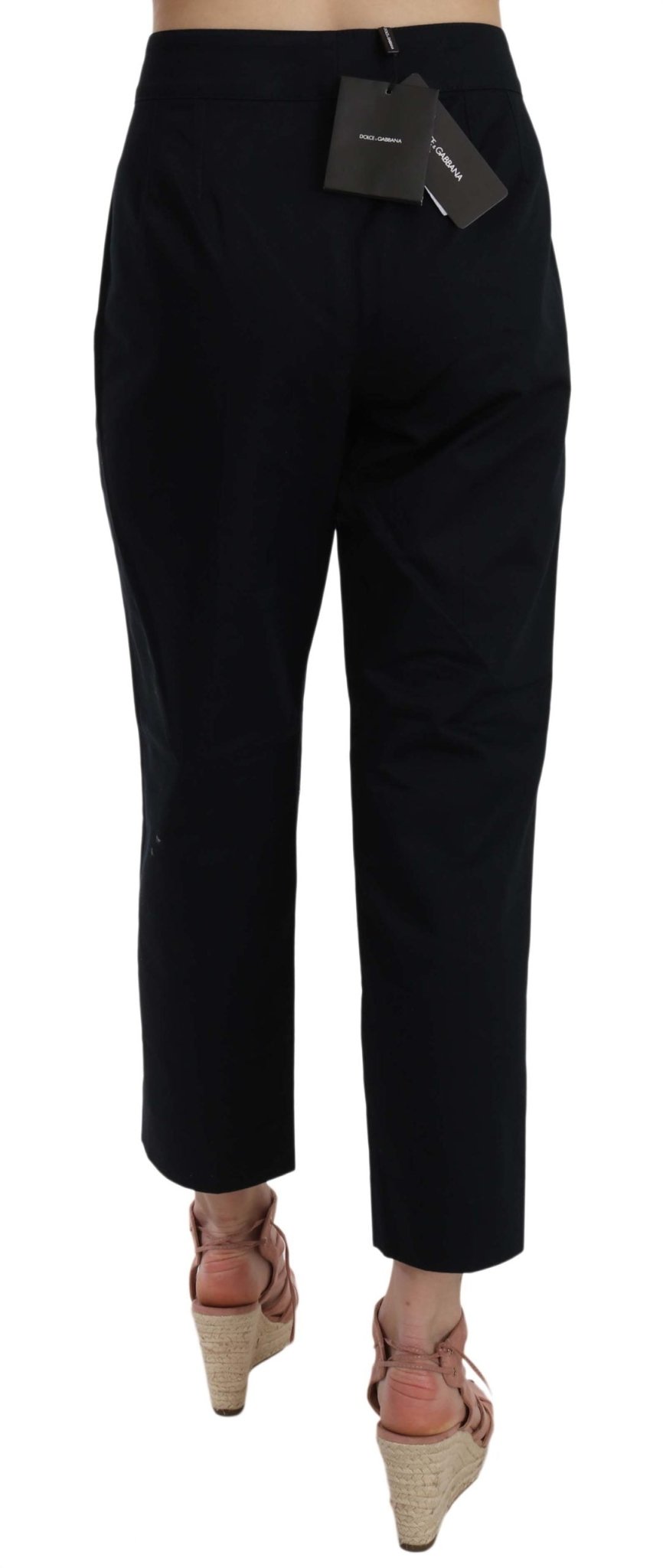 Black Cropped Front Button Embellished Pants - coffeewithmee2Dolce & GabbanaP1582S