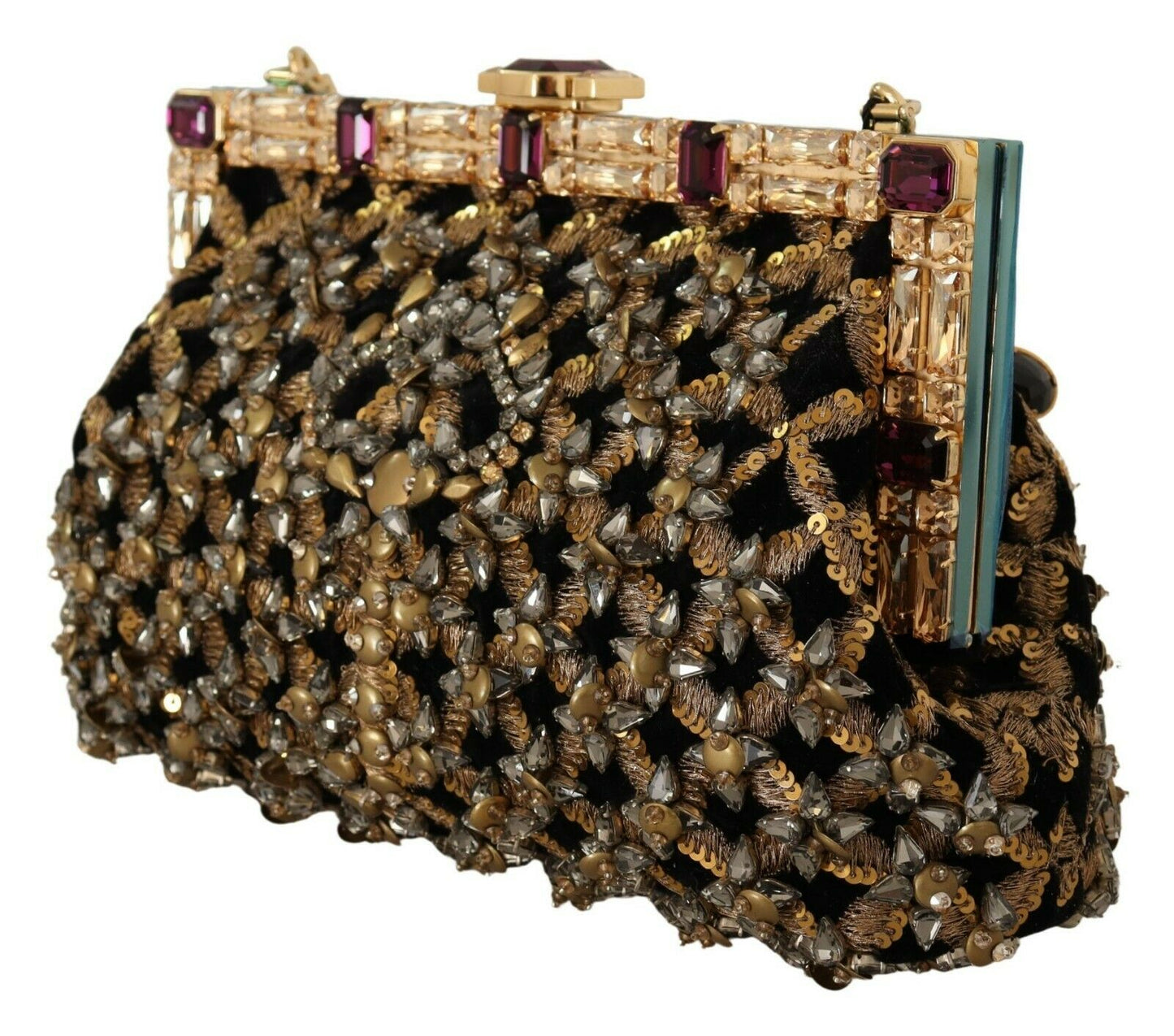 Black Crystal Baroque Evening Clutch Purse VANDA Bag - coffeewithmee2Dolce & GabbanaP0475S