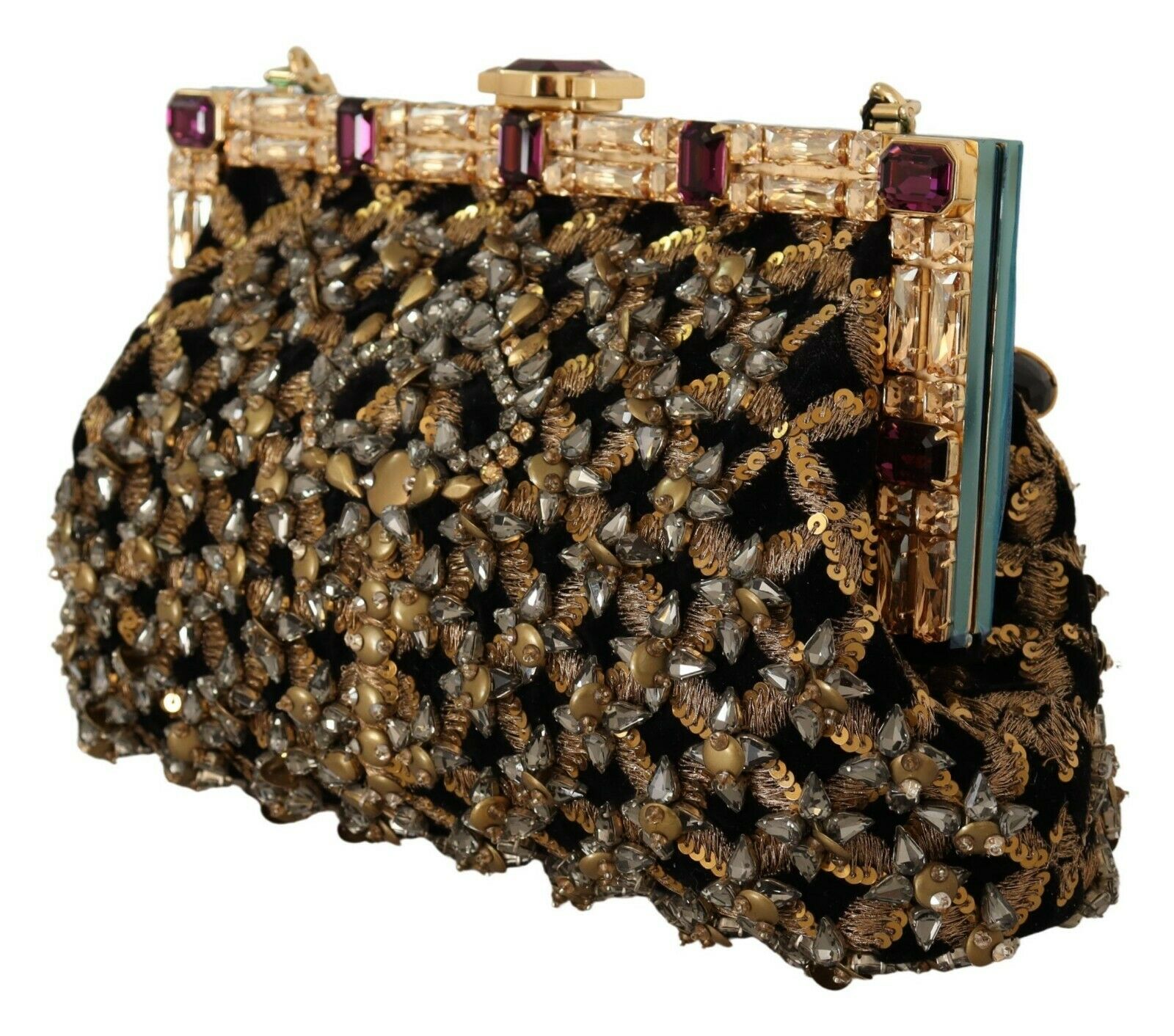 Black Crystal Baroque Evening Clutch Purse VANDA Bag - coffeewithmee2Dolce & GabbanaP0475S