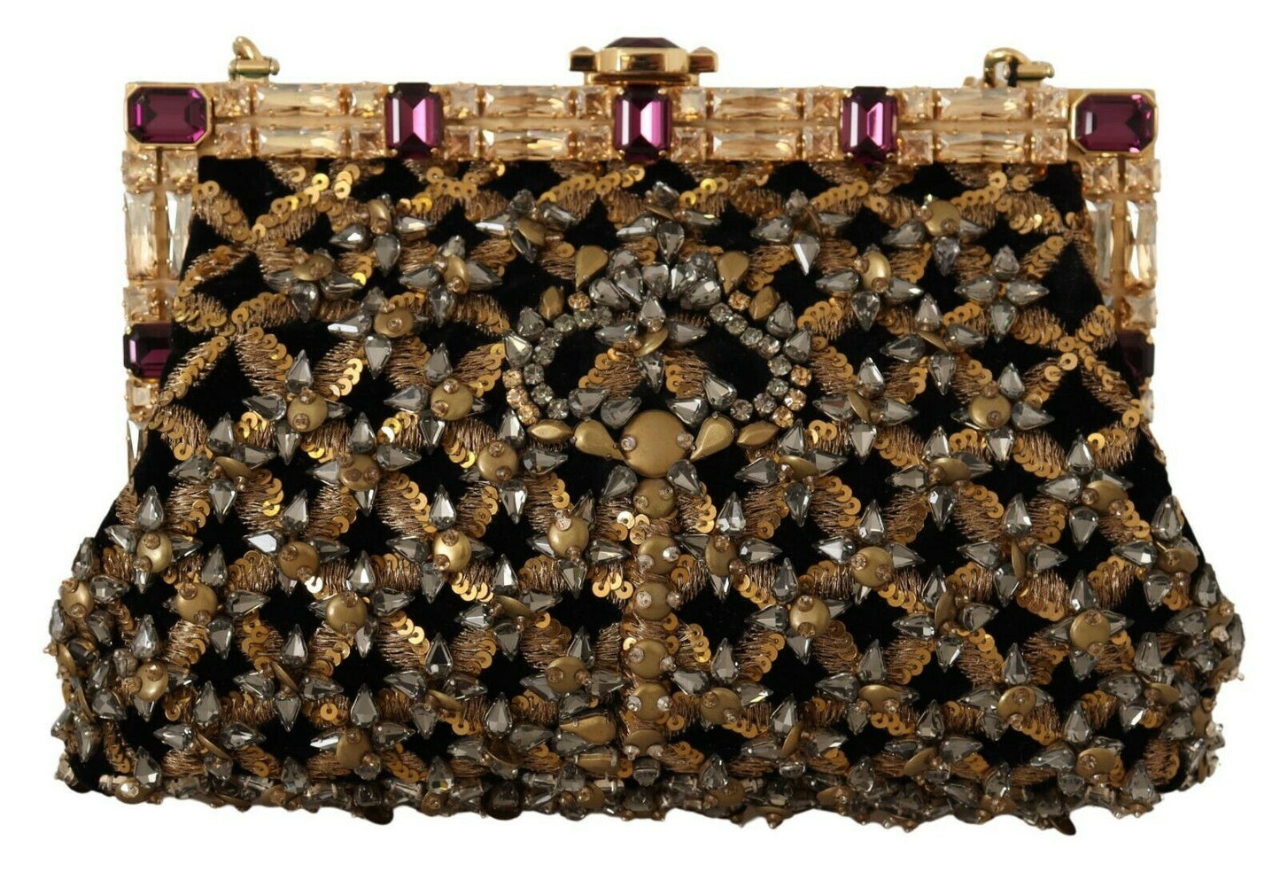 Black Crystal Baroque Evening Clutch Purse VANDA Bag - coffeewithmee2Dolce & GabbanaP0475S