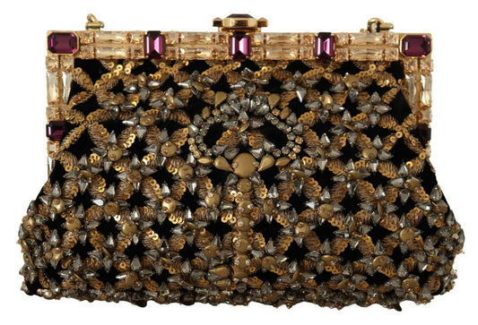 Black Crystal Baroque Evening Clutch Purse VANDA Bag - coffeewithmee2Dolce & GabbanaP0475S