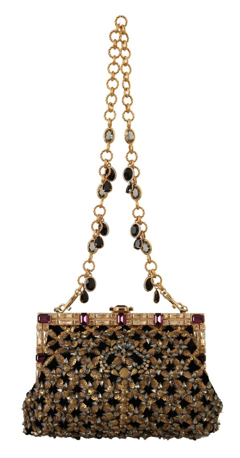 Black Crystal Baroque Evening Clutch Purse VANDA Bag - coffeewithmee2Dolce & GabbanaP0475S
