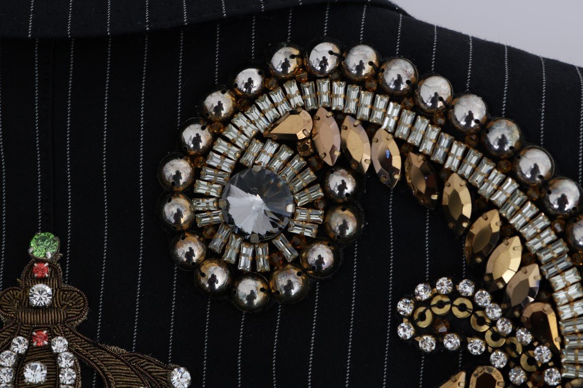 Black Crystal Blazer Jacket - coffeewithmee2Dolce & GabbanaP1320S