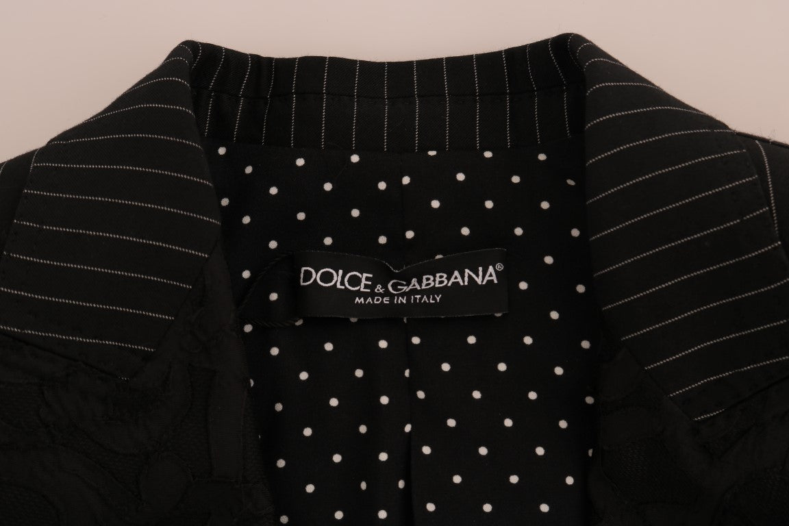 Black Crystal Blazer Jacket - coffeewithmee2Dolce & GabbanaP1320S