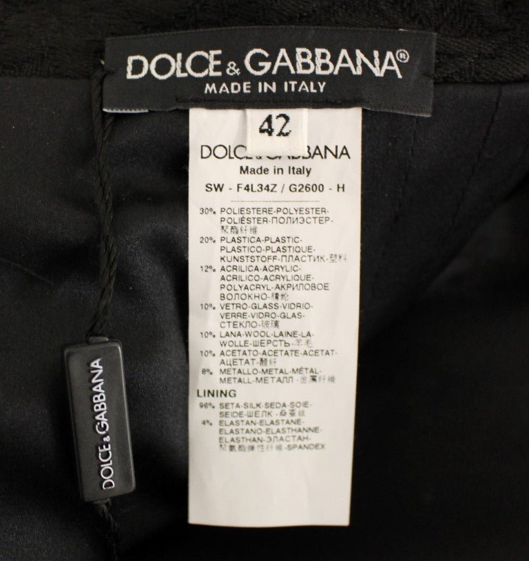 Black Crystal Handmade Above Knee Skirt - coffeewithmee2Dolce & GabbanaP1217S