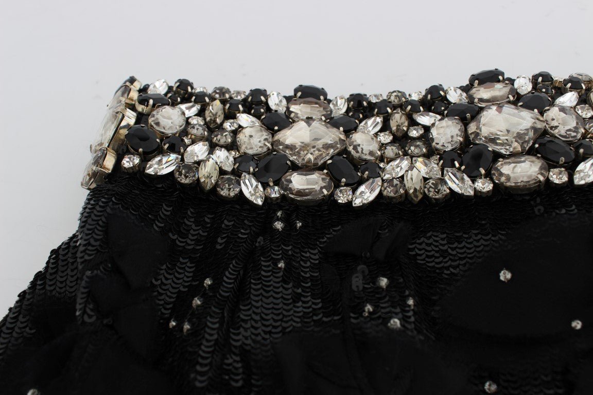 Black Crystal Sequined Mini Shorts - coffeewithmee2Dolce & GabbanaP0969S