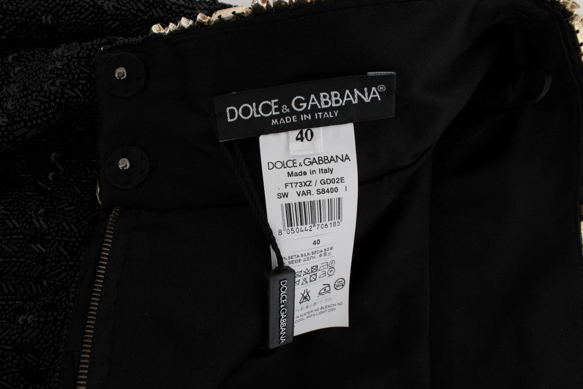 Black Crystal Sequined Mini Shorts - coffeewithmee2Dolce & GabbanaP0970S