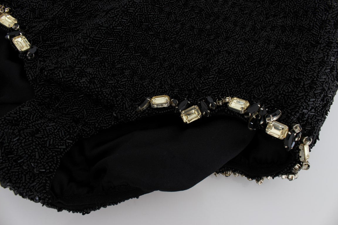 Black Crystal Sequined Mini Shorts - coffeewithmee2Dolce & GabbanaP0970S