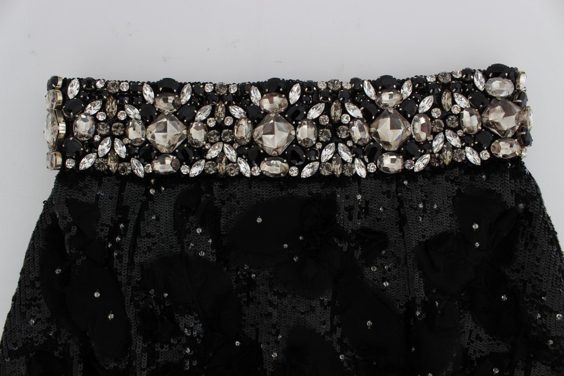 Black Crystal Sequined Mini Shorts - coffeewithmee2Dolce & GabbanaP0969S