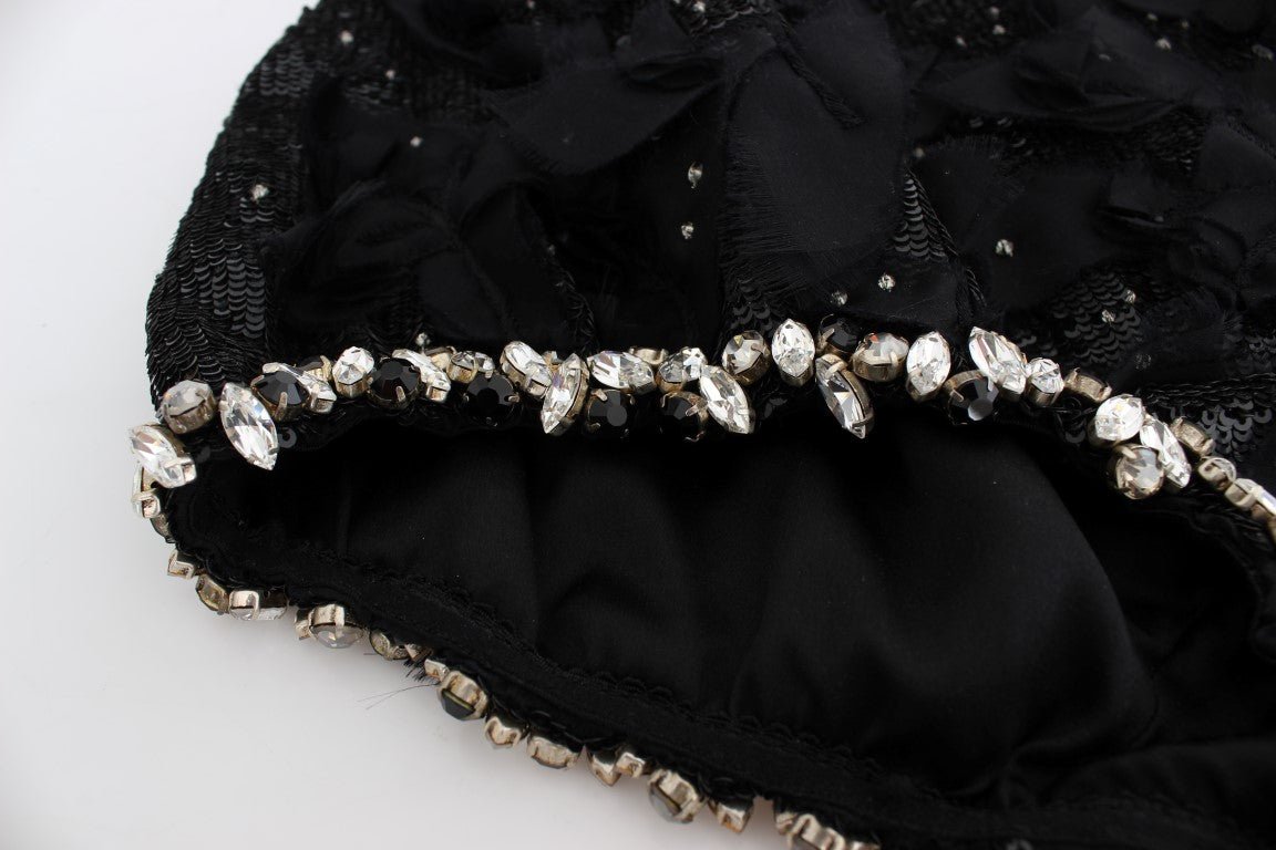 Black Crystal Sequined Mini Shorts - coffeewithmee2Dolce & GabbanaP0969S