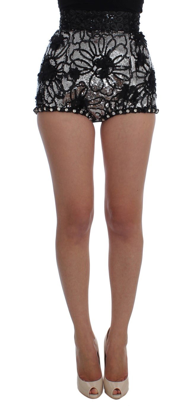 Black Crystal Sequined Mini Shorts - coffeewithmee2Dolce & GabbanaP0968S