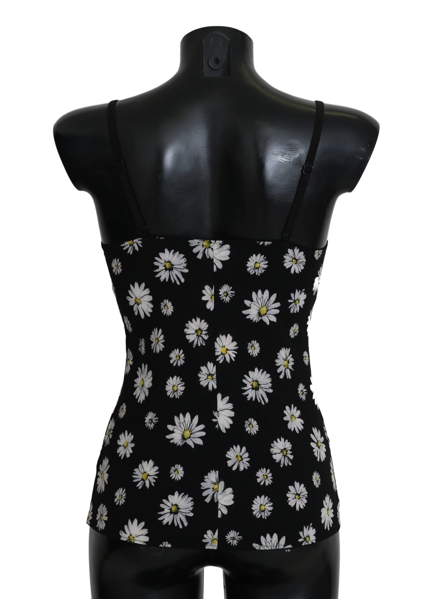 Black Daisy Print Dress Lingerie Chemisole - coffeewithmee2Dolce & GabbanaP1593S