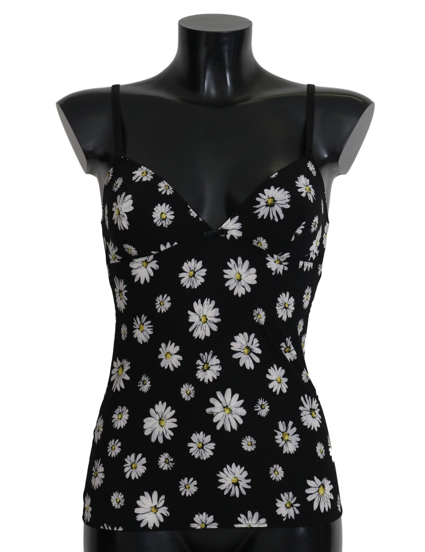 Black Daisy Print Dress Lingerie Chemisole - coffeewithmee2Dolce & GabbanaP1593S
