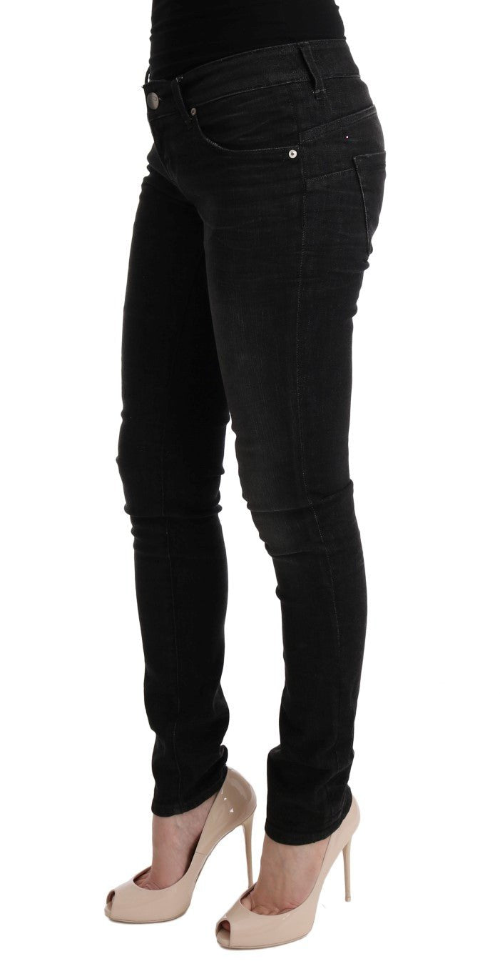 Black Denim Cotton Bottoms Slim Fit Jeans - coffeewithmee2AchtP1955S