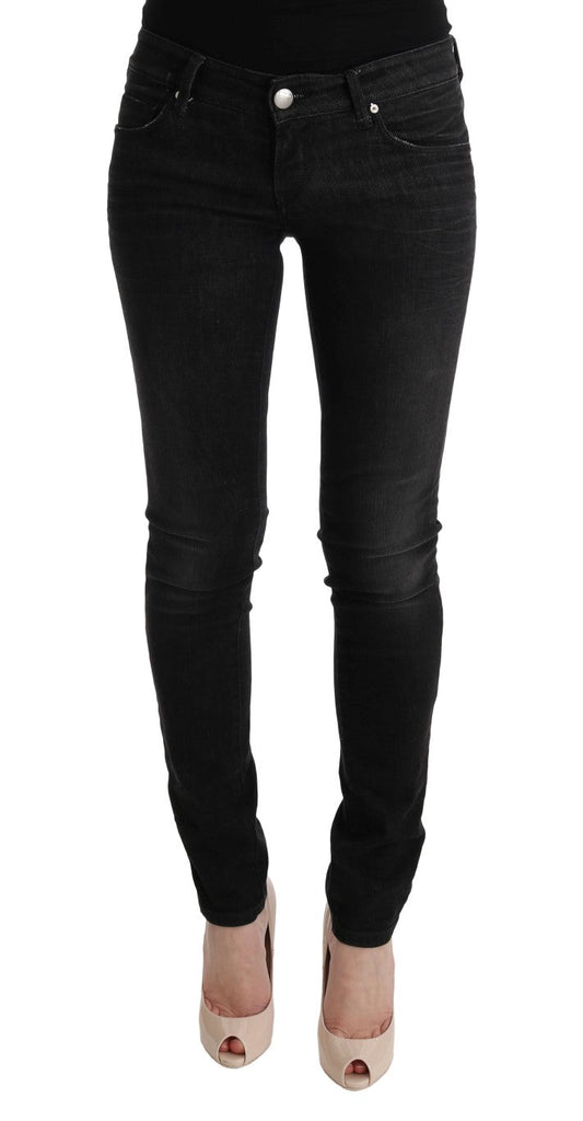 Black Denim Cotton Bottoms Slim Fit Jeans - coffeewithmee2AchtP1955S