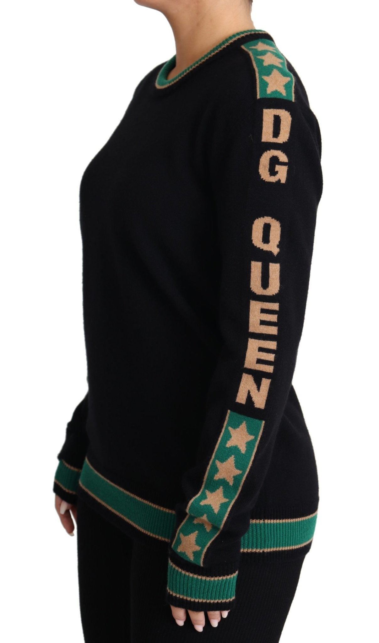 Black DG Queen Cashmere Women Pullover Sweater - coffeewithmee2Dolce & GabbanaP3853S