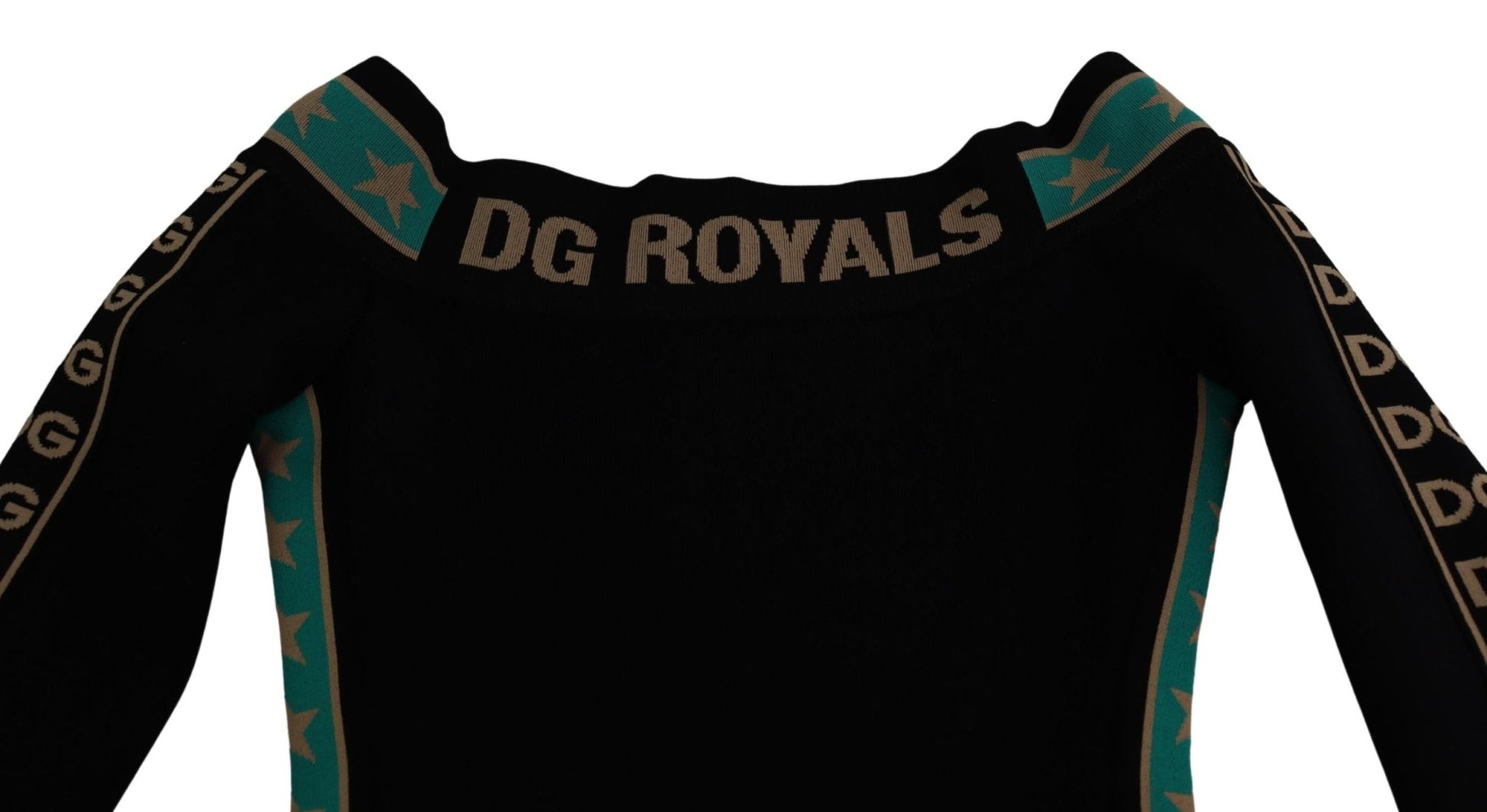 Black DG Royals Off Shoulder Sheath Midi Dress - coffeewithmee2Dolce & GabbanaP3800S