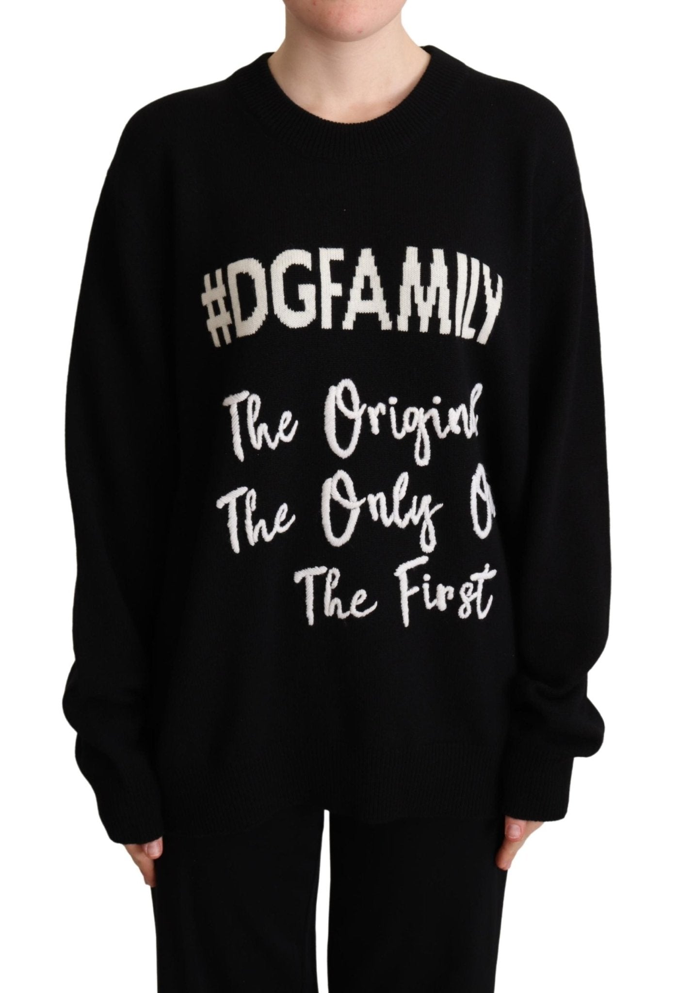 Black #DGFAMILY Cashmere Pullover Sweater - coffeewithmee2Dolce & GabbanaP5216S