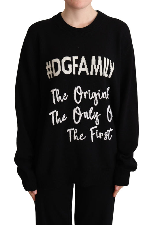 Black #DGFAMILY Cashmere Pullover Sweater - coffeewithmee2Dolce & GabbanaP5216S