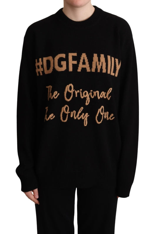 Black #DGFAMILY Cashmere Pullover Sweater - coffeewithmee2Dolce & GabbanaP5224S