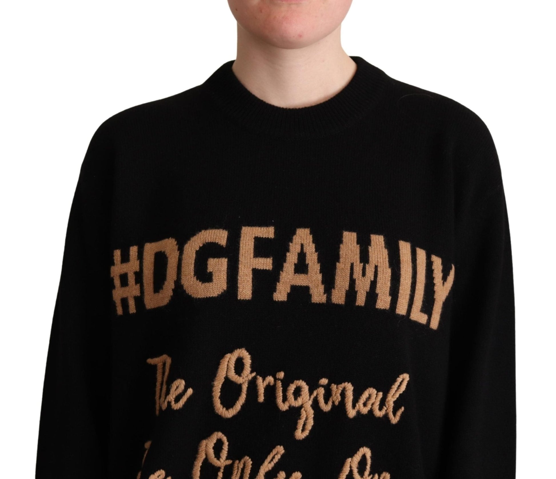 Black #DGFAMILY Cashmere Pullover Sweater - coffeewithmee2Dolce & GabbanaP5224S