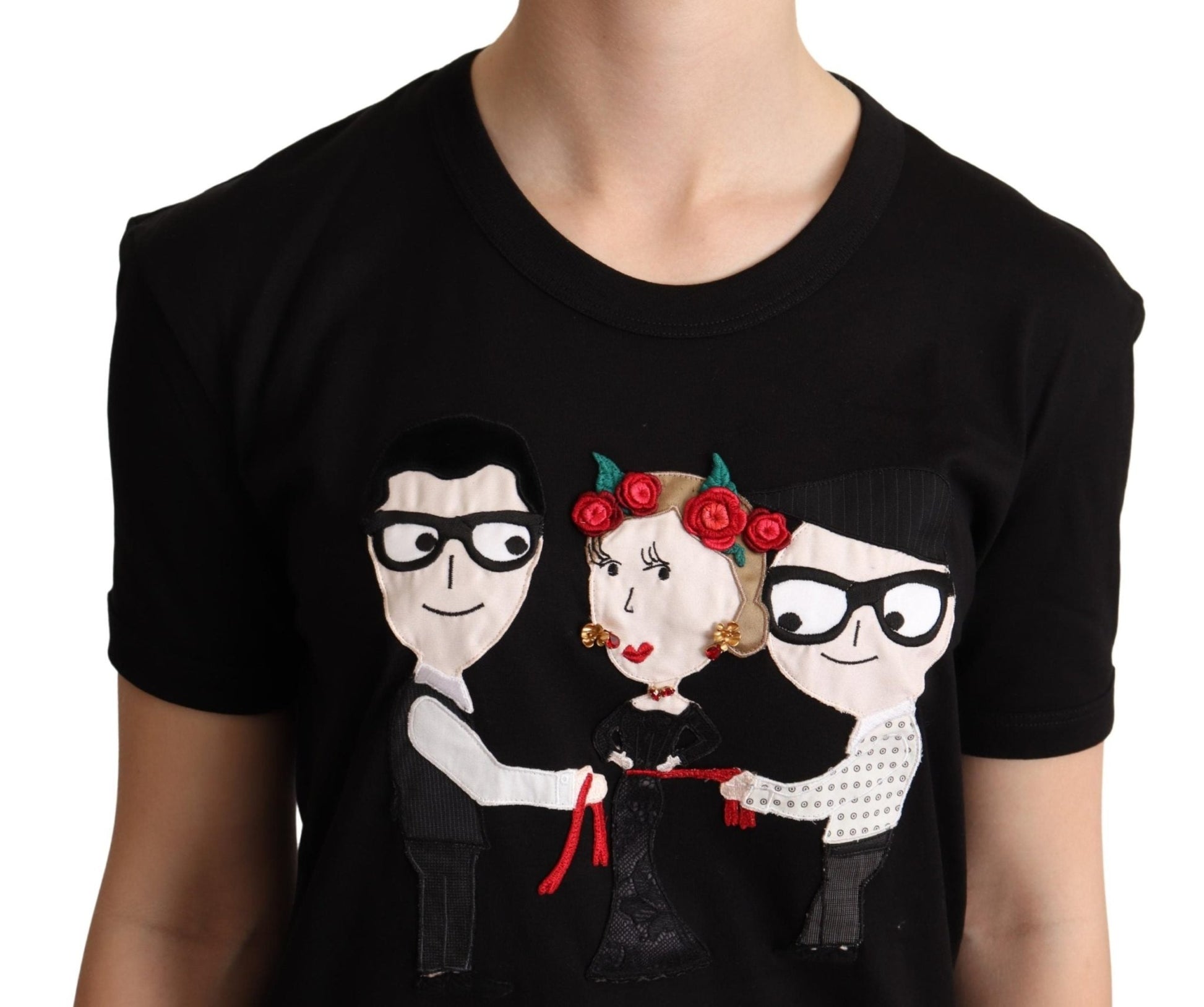 Black #dgfamily Cotton Crewneck T-shirt - coffeewithmee2Dolce & GabbanaP5201S