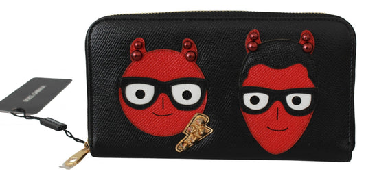 Black #dgfamily Evil Continental Clutch Leather Wallet - coffeewithmee2Dolce & GabbanaP0099S